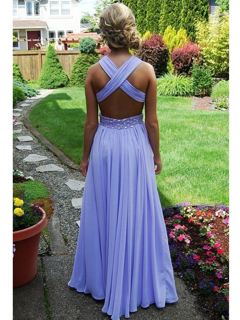 A-line Straps Cross-back Floor Length ...